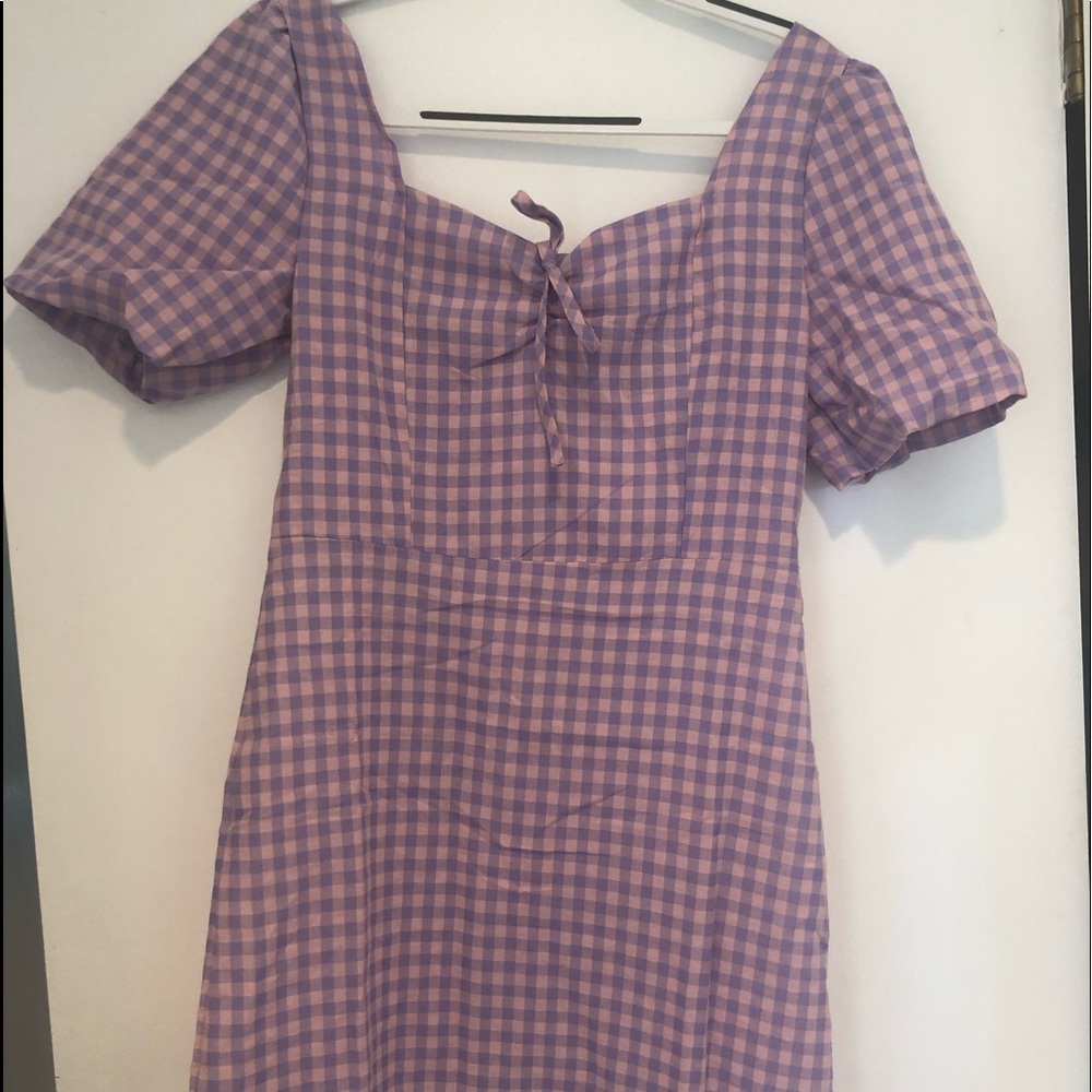 Purple plaid dress. NEVER WORN STILL HAS TAGS!